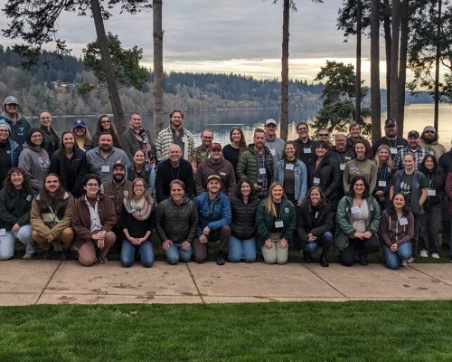 Washington State, these are your green crab Trappers! Attendees of the 4th annual Trappers' Summit at the Suquamish Casino Resort gathered to share observations and experience from a season of trapping European green crab across the state. Photo: WSG