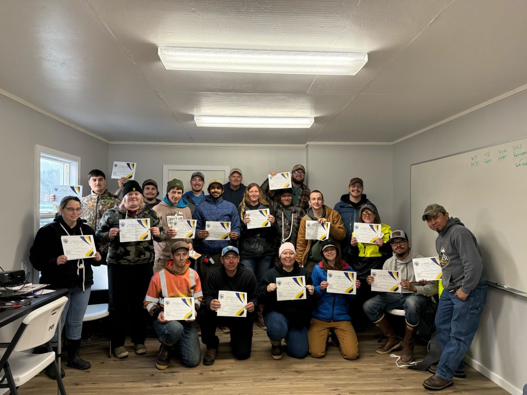 Skills and Drills students with their certificates of completion.
