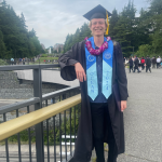 Gabe Diephuis in a graduation gown