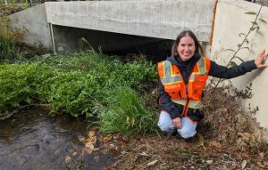 Sunny Jardine poses in front of a culvert